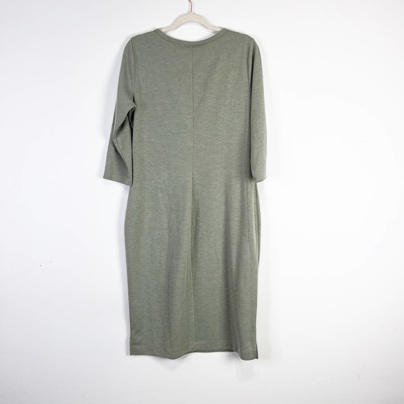 Bold Elements Sage green 3/4 long sleeve midi dress lounge casual Size XXL - Picture 4 of 4